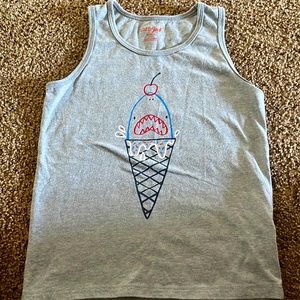 Grey boys cat and jack tank- “shark ice cream”